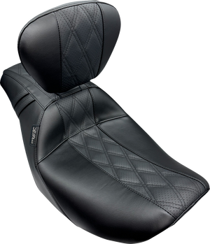 Outcast Full-Length Seat - With Backrest - GT2 Inlay - FLH/FLT '23-'25