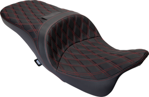 Freedom Seat - Vinyl - Double Diamond Red Stitch - FLH '09-'23