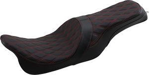 Forward Positioned Predator 2-Up Seat - Double Diamond - Red Stitched - FL '08-'23