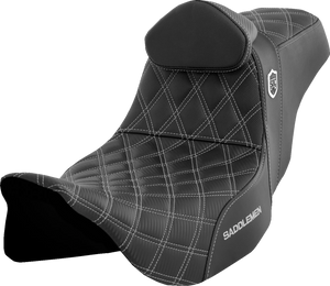 SEAT SDC PERF GRIPPER W/BR SILVER STITCH