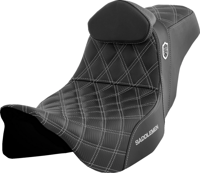 SEAT SDC PERF GRIPPER W/BR SILVER STITCH
