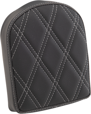 Sissy Bar Pad - Double Diamond - Silver - Short - 2" Thick