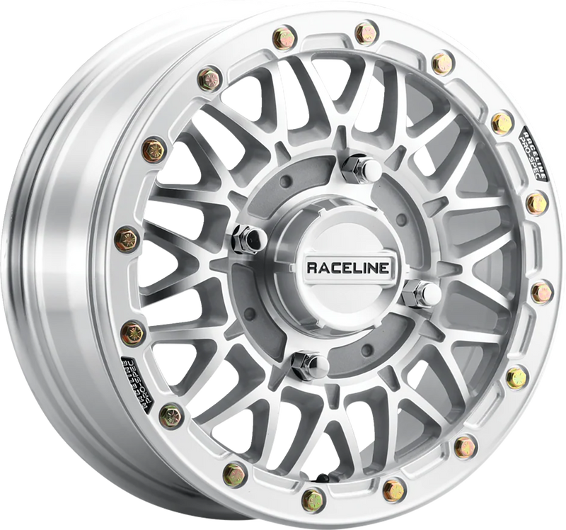 Wheel - Omega Beadlock - Front/Rear - Machined with Gloss Silver Ring - 15x8 - 4/137 - 0 mm