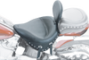 Wide Solo Seat - With Backrest - Black - Studded w/ Concho - Softail '84-'99 - view 2