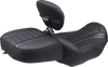 Deluxe Touring Solo Seat - w/ Backrest - Black Stitch - FLT/FLH '23-'25 - view 1