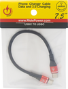 Male USB-C to Male USB-C Cable - Phone Charger - Heavy-Duty - 7-1/2" - Black/Red - view 3