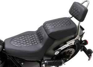 Squareback Sissy Bar Pad - Black - Diamond Stitch - Chief '22-'23