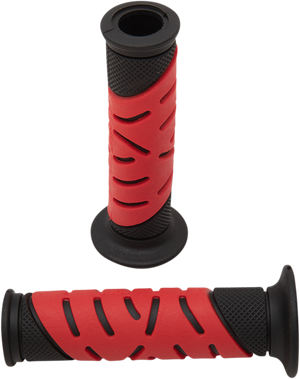 719 Dual Density Sportbike Grips - Open Ends - Black/Red