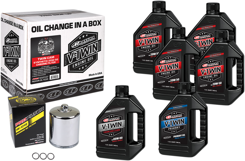 Twin Cam Synthetic 20W-50 Oil Change Kit - Chrome Filter