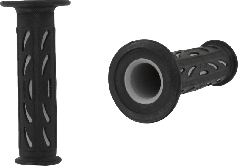 724 Dual Density Sportbike Grips - Open Ends - Black/Gray