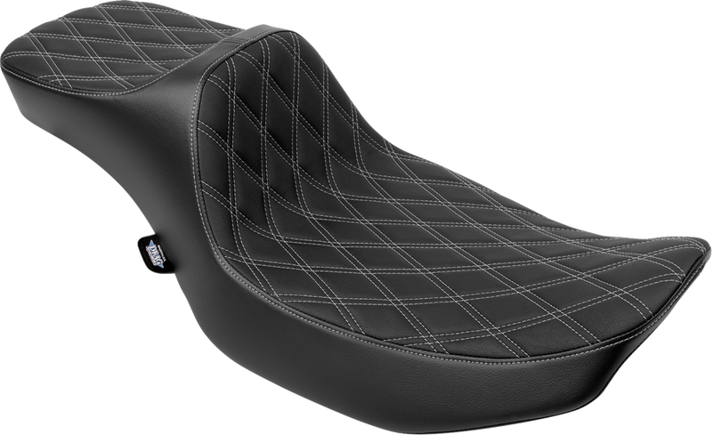 Extended Reach Predator III Seat - Double Diamond - Silver Stitching - Vinyl - FLH/FLT '23-'24