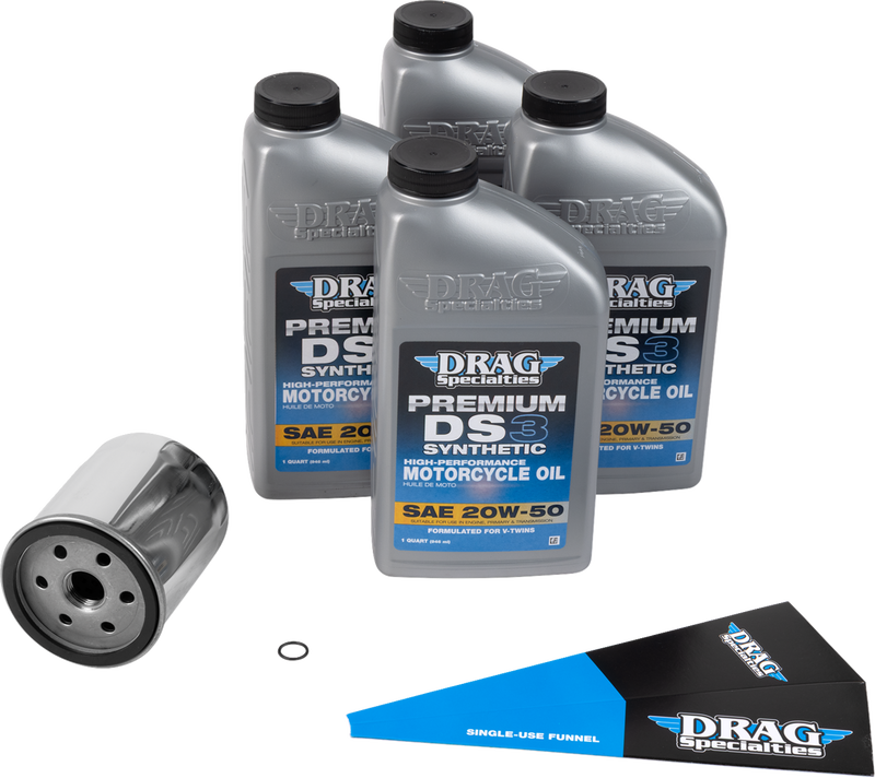 Full Synthetic Oil Change Kit - 20W50 - EVO-XL - Chrome Filter