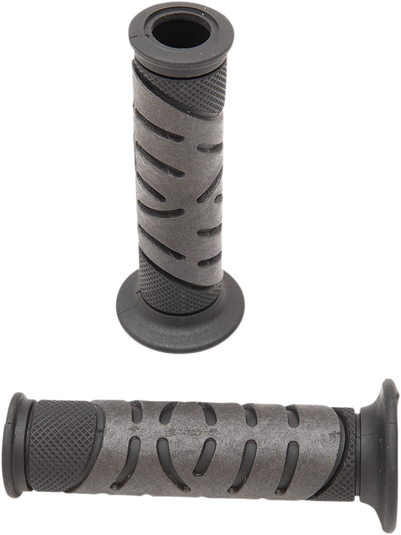 719 Dual Density Sportbike Grips - Open Ends - Black/Black