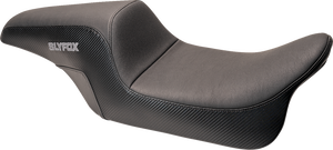 Drifter Seat - Gray Logo - Smooth Vinyl - Carbon Fiber - FL '97-'07