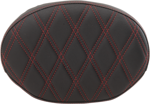Oval Sissy Bar Pad - Double Diamond - Red Stitch - FL '99-'22