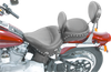 Wide Solo Seat - With Backrest - Black - Studded w/ Concho - FLST/FXST '00-'06 - view 3