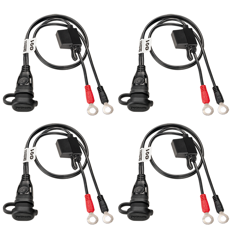 Battery Lead with Ring Terminal - 12V - Fused - 4 Pack