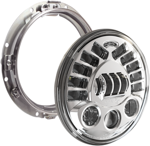Adaptive 2 LED Headlight - 7" with Mount - Chrome