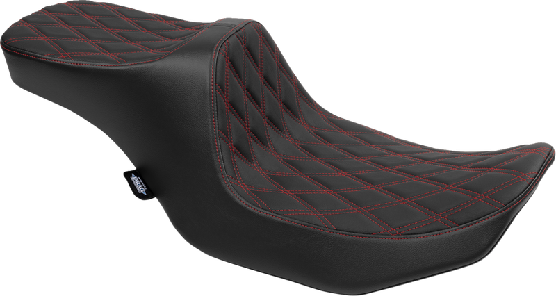 Predator III 2-Up Seat - Vinyl - Double Diamond - Red Stitching - FLT/FLH '23-'24