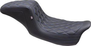 One Piece 2-Up Squareback Seat - Double Diamond - Sky Blue Stitch - FL '08-'25