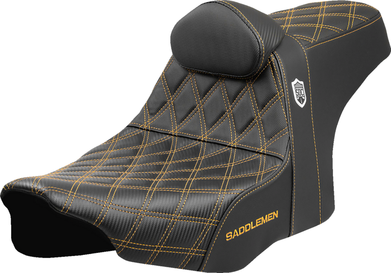SEAT SDC PERFORMANCE GRIP W/ B/R GOLD STITCH