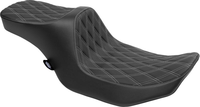 Predator III 2-Up Seat - Vinyl - Double Diamond - Silver Stitching - FLT/FLH '23-'24