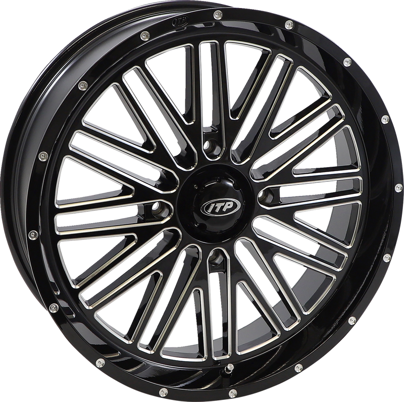 Wheel - Momentum - Front/Rear - Black/Milled - 22x6.5 - 4/156 - 4+2.5 (+10 mm)