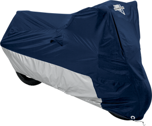 Defender Deluxe Cover - Motorcycle - Polyester - Navy/Silver - Large