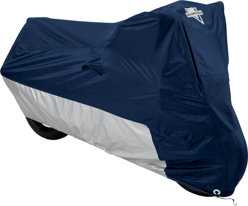 Defender Deluxe Cover - Motorcycle - Polyester - Navy/Silver - Medium