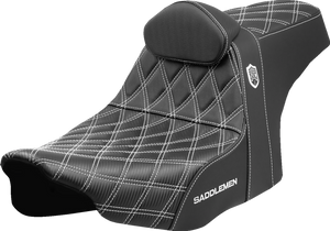 SEAT SDC PERFORMANCE GRIP W/ B/R WHITE STITCH