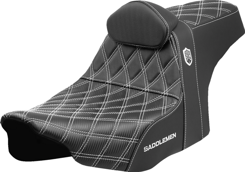 SEAT SDC PERFORMANCE GRIP W/ B/R WHITE STITCH