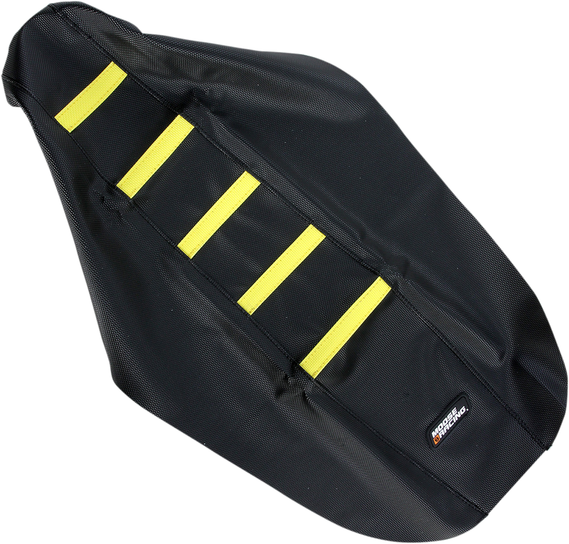 Ribbed Seat Cover - Black Cover/Yellow Ribs - Suzuki RMZ450 '05-'07