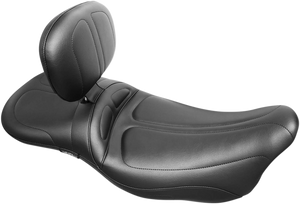 Maverick Daddy Long Legs Seat - With Backrest - Black - Stitched - FL '08-'23