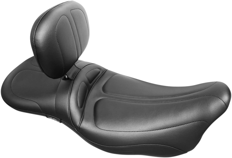 Maverick Daddy Long Legs Seat - With Backrest - Black - Stitched - FL '08-'23