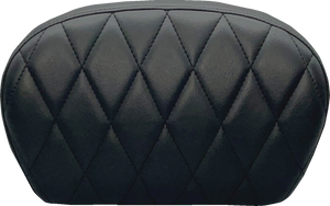 Sissy Bar Pad - Large - Vinyl - Single Diamond - Dull Black