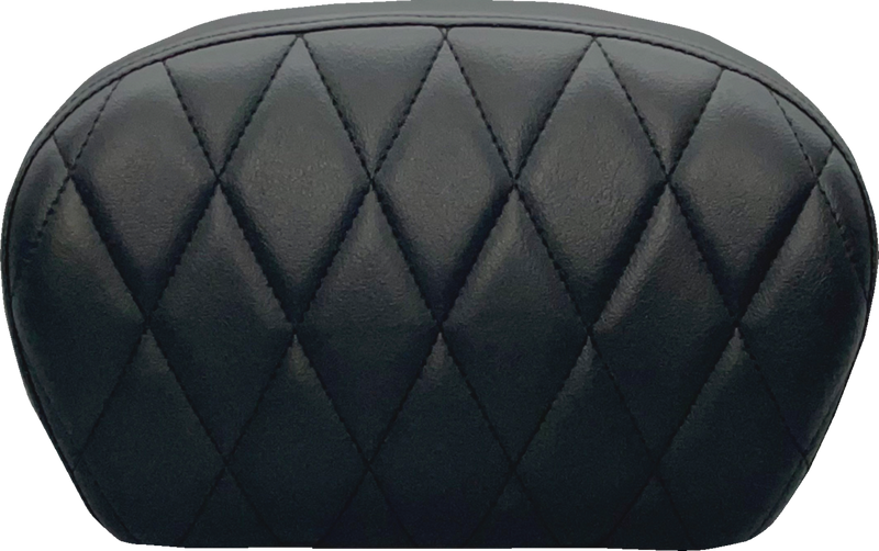 Sissy Bar Pad - Large - Vinyl - Single Diamond - Dull Black