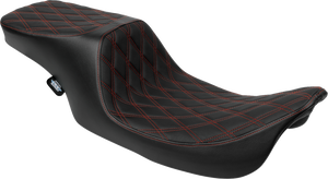 Predator 2-Up Seat - Vinyl - Double Diamond - Red Stitching - w/o Backrest - FL '97-'07