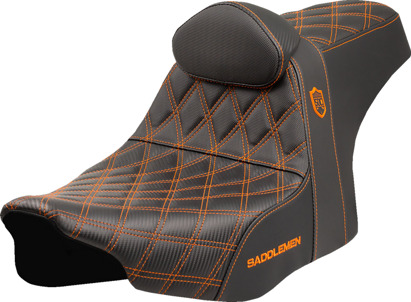 SEAT SDC PERFORMANCE GRIP W/ B/R ORANGE STITCH