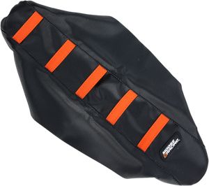 Ribbed Seat Cover - Black Cover/Orange Ribs - KTM 65 '09-'15