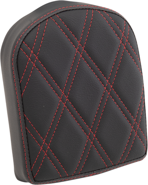 Sissy Bar Pad - Double Diamond - Red - Short - 2" Thick