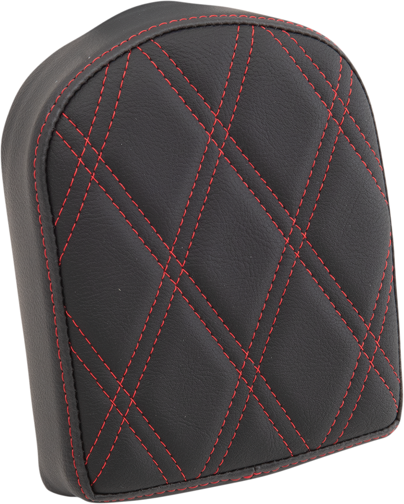 Sissy Bar Pad - Double Diamond - Red - Short - 2" Thick