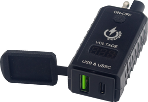 SAE to USB-C/USB Ports Adapter - Charger - Digital Voltage Indicator