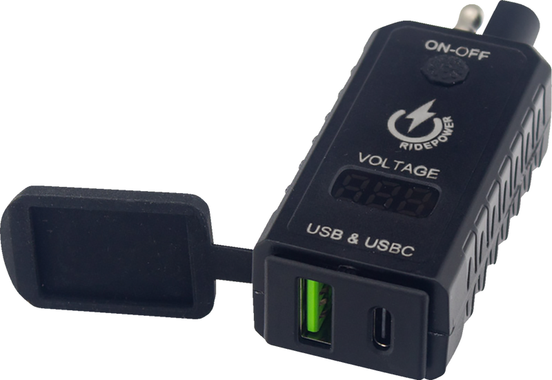 SAE to USB-C/USB Ports Adapter - Charger - Digital Voltage Indicator