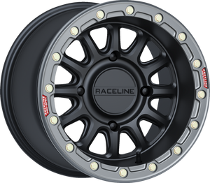 Wheel - Alpha - Front/Rear - Black/with Gunmetal Ring - 15x10 - 4/156 - +10 mm