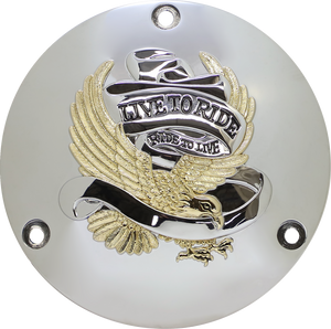 Live to Ride Derby Cover - 3 Hole - Gold