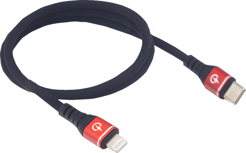 Male USB-C to Male Lightning Cable - Phone - Charger - 24" - Black