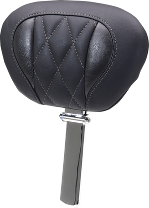 Deluxe Driver Backrest - Diamond - Gunmetal Stitching - FLT/FLH '23-'25