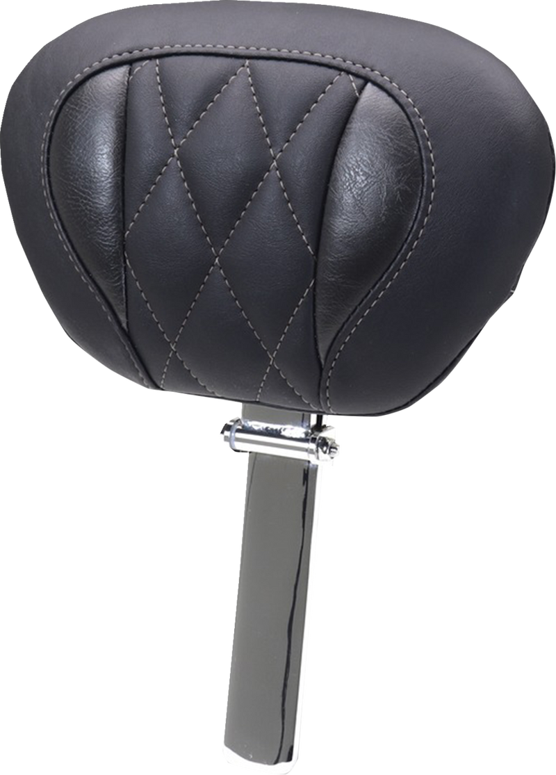 Deluxe Driver Backrest - Diamond - Gunmetal Stitching - FLT/FLH '23-'25