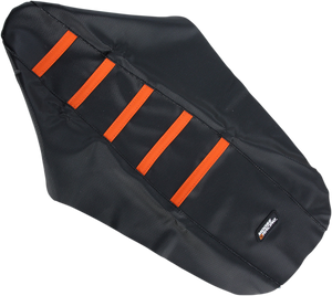 Ribbed Seat Cover - Black Cover/Orange Ribs - KTM '03-'07