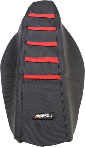 Ribbed Seat Cover - Black Cover/Red Ribs - Honda CRF250/450 '13-'17